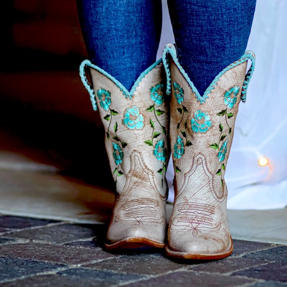 Liberty Black Garden Mantequilla embroidered Floral boots boho RTL 325 NIB 7.5 - Picture 2 of 6